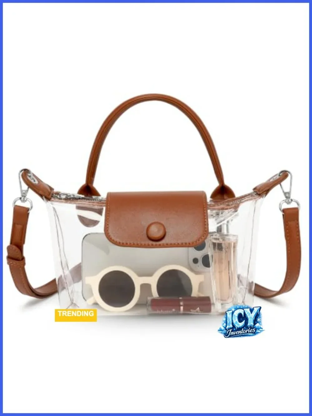 Women's Clear Crossbody Bag Stadium Approved Mini Purse PVC Transparent Concert
